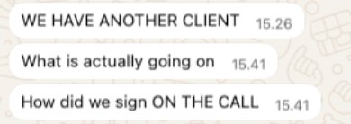 New client signed message
